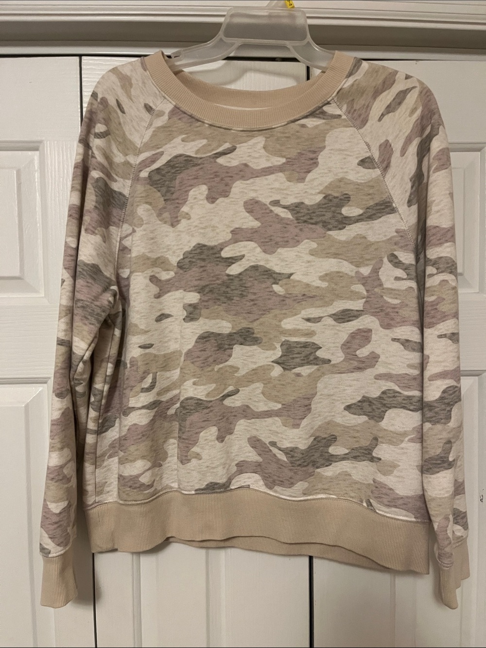 Old Navy Beige & Cream Camo Crewneck Sweatshirt